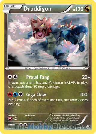 Druddigon #83/114 Rare - Steam Siege Pokemon card