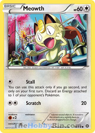 Meowth Steam Siege Common #88/114