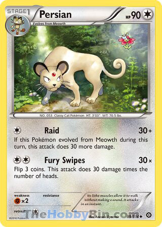 Persian #89/114 Uncommon - Steam Siege Pokemon card