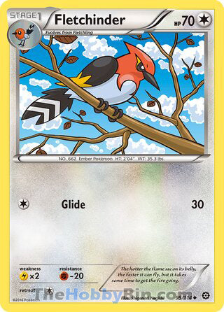 Fletchinder #95/114 Uncommon - Steam Siege Pokemon card
