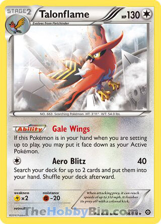 Talonflame #96/114 Rare - Steam Siege Pokemon card