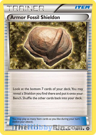 Armor Fossil Shieldon #98/114 Uncommon - Steam Siege Pokemon card