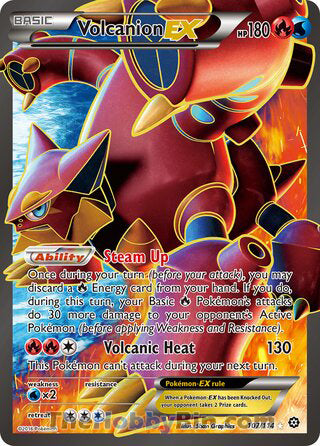 Volcanion EX #107/114 Ultra Rare - Steam Siege Pokemon card