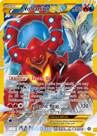 Volcanion EX #115/114 Secret Rare - Steam Siege Pokemon card