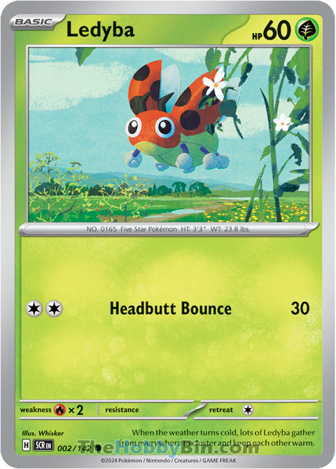 Ledyba #2/142 Common - Stellar Crown Pokemon card