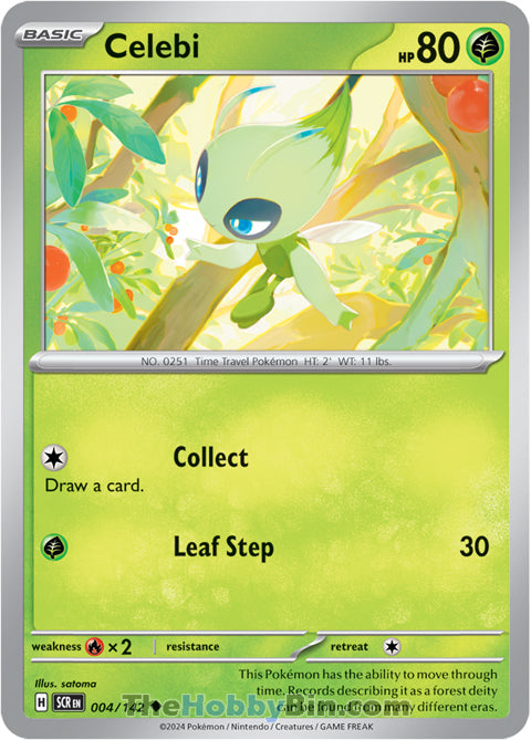 Celebi #4/142 Uncommon - Stellar Crown Pokemon card