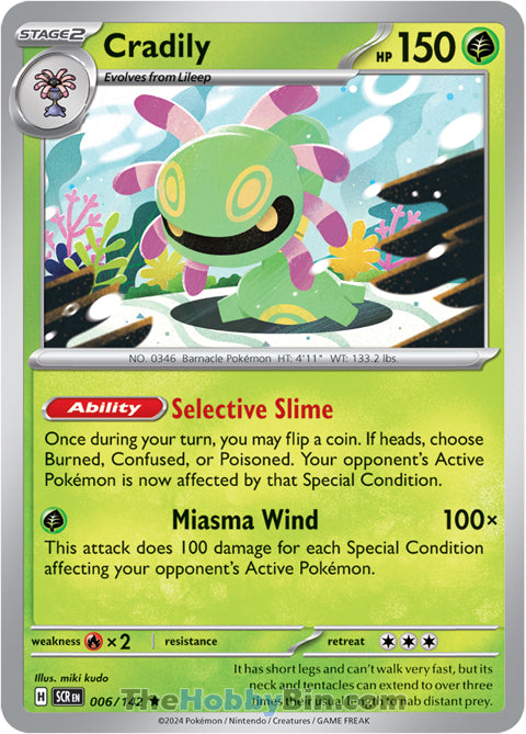 Cradily #6/142 Rare - Stellar Crown Pokemon card