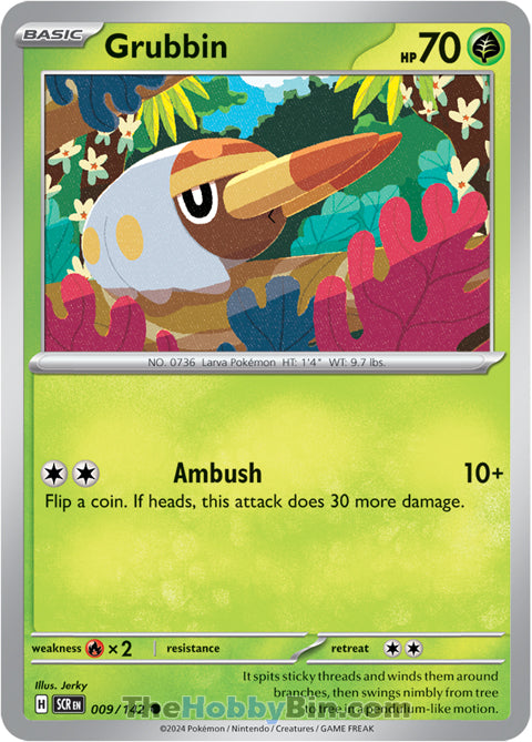 Grubbin #9/142 Common - Stellar Crown Pokemon card