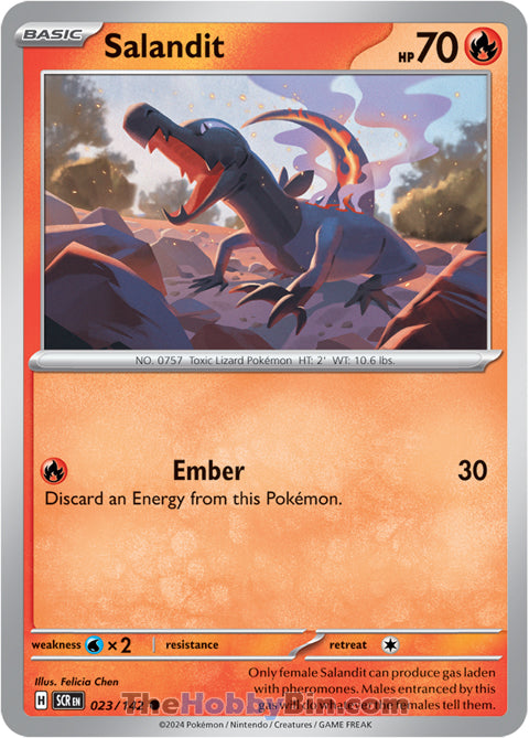 Salandit #23/142 Common - Stellar Crown Pokemon card