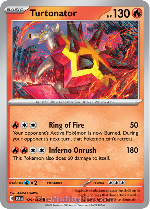 Turtonator #25/142 Common - Stellar Crown Pokemon card