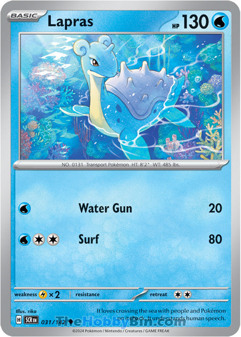 Lapras #31/142 Uncommon - Stellar Crown Pokemon card
