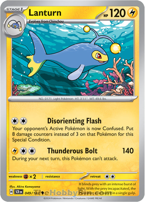 Lanturn #49/142 Uncommon - Stellar Crown Pokemon card