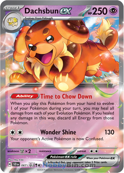 Dachsbun ex #67/142 Double Rare - Stellar Crown Pokemon card