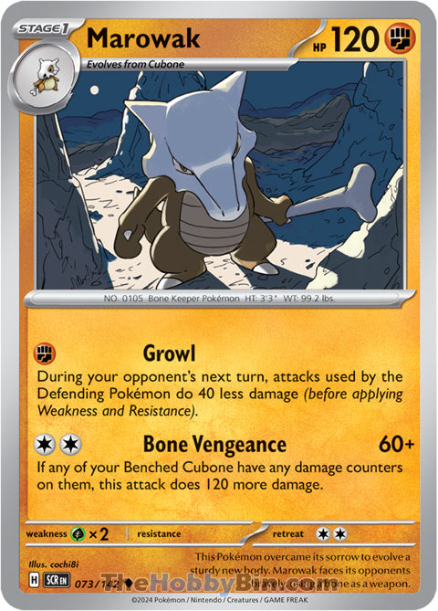 Marowak #73/142 Uncommon - Stellar Crown Pokemon card