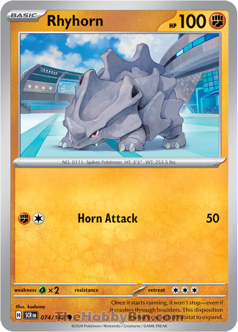Rhyhorn #74/142 Common - Stellar Crown Pokemon card