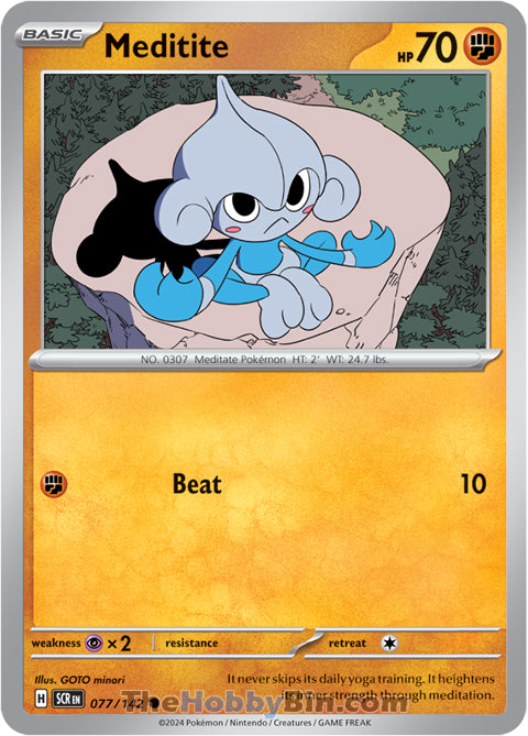 Meditite #77/142 Common - Stellar Crown Pokemon card