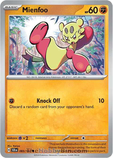 Mienfoo #83/142 Common - Stellar Crown Pokemon card