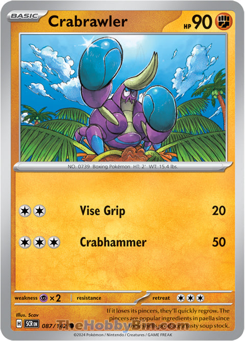 Crabrawler #87/142 Common - Stellar Crown Pokemon card