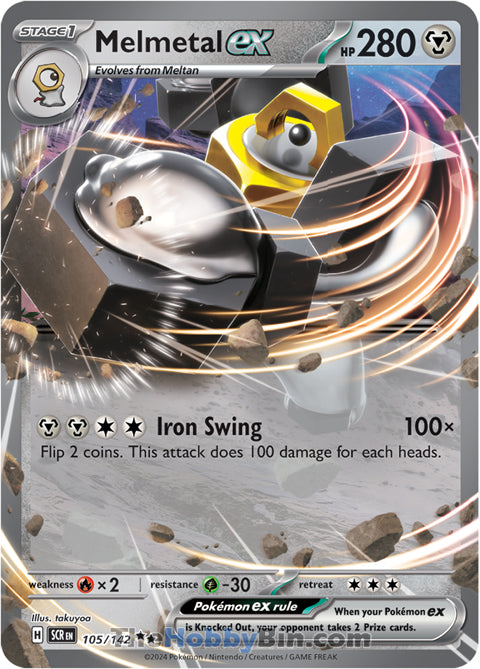 Melmetal ex #105/142 Double Rare - Stellar Crown Pokemon card