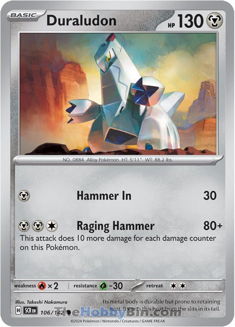 Duraludon #106/142 Common - Stellar Crown Pokemon card