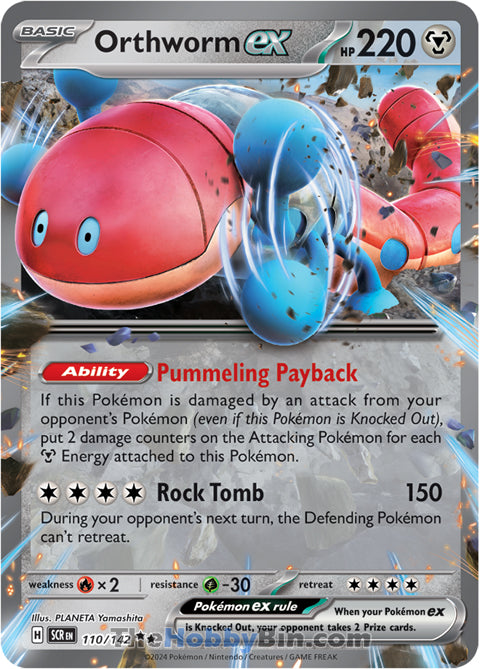 Orthworm ex #110/142 Double Rare - Stellar Crown Pokemon card