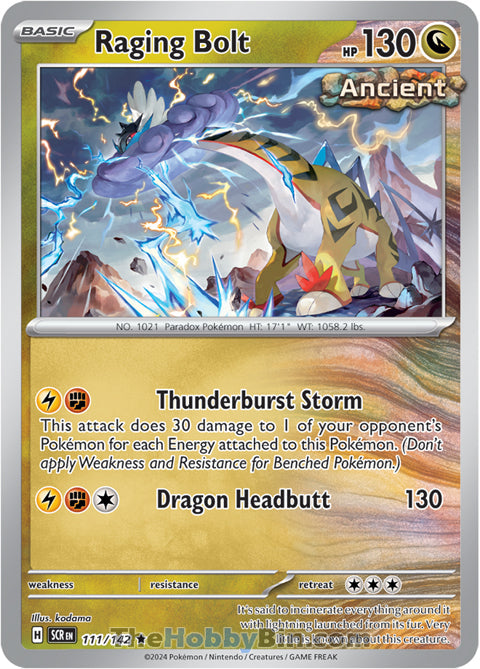 Raging Bolt #111/142 Rare - Stellar Crown Pokemon card