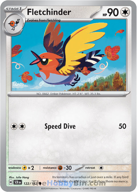 Fletchinder #122/142 Common - Stellar Crown Pokemon card