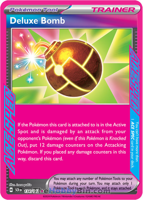 Deluxe Bomb #134/142 ACE SPEC Rare - Stellar Crown Pokemon card