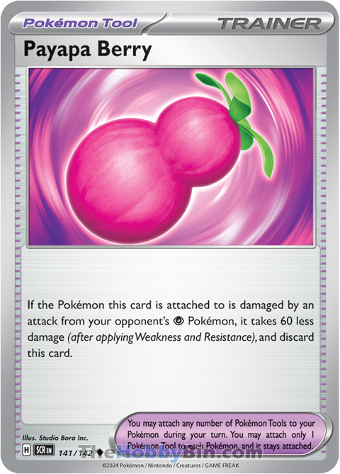 Payapa Berry #141/142 Uncommon - Stellar Crown Pokemon card