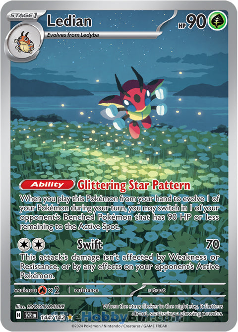 Ledian #144/142 Illustration Rare - Stellar Crown Pokemon card