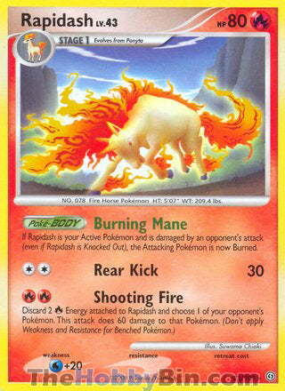 Rapidash #22/100 Rare - Stormfront Pokemon card