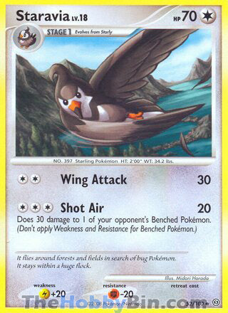 Staravia #52/100 Uncommon - Stormfront Pokemon card