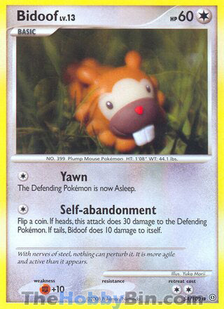 Bidoof #54/100 Common - Stormfront Pokemon card