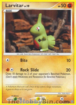 Larvitar #63/100 Common - Stormfront Pokemon card