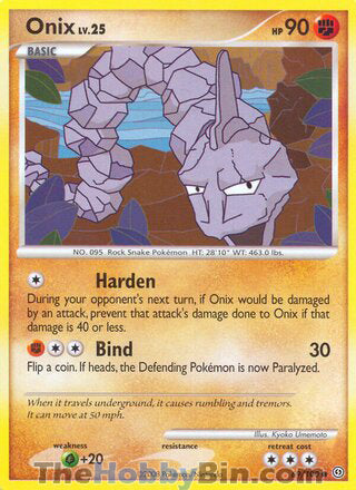 Onix #69/100 Common - Stormfront Pokemon card