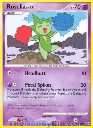 Roselia #72/100 Common - Stormfront Pokemon card