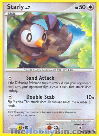 Starly #75/100 Common - Stormfront Pokemon card