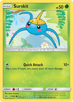 0007 Surskit Common Sun & Moon Base Set
