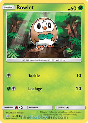 0009 Rowlet Common Sun & Moon Base Set