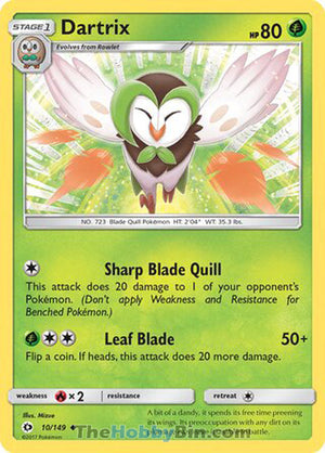 0010 Dartrix Uncommon Sun & Moon Base Set