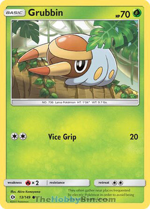 0013 Grubbin Common Sun & Moon Base Set