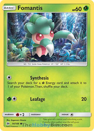 0014 Fomantis Common Sun & Moon Base Set