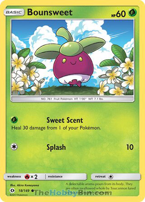 Bounsweet #18/149 Common - Sun & Moon Base Set Pokemon card