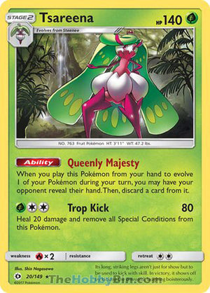 0020 Tsareena Holo Rare Sun & Moon Base Set