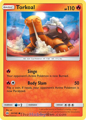 0023 Torkoal Common Sun & Moon Base Set