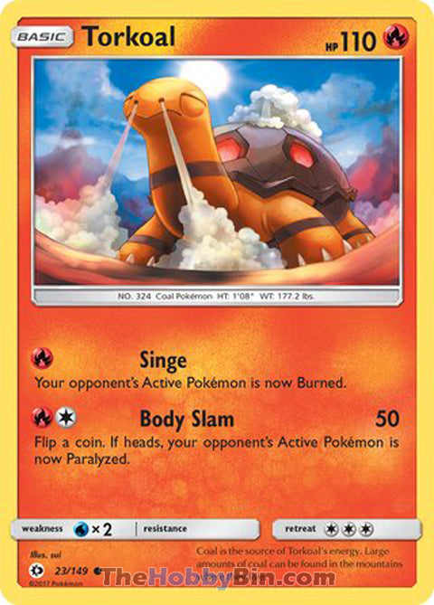 Torkoal #23/149 Common - Sun & Moon Base Set Pokemon card