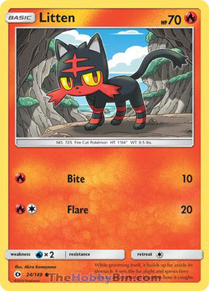 0024 Litten Common Sun & Moon Base Set