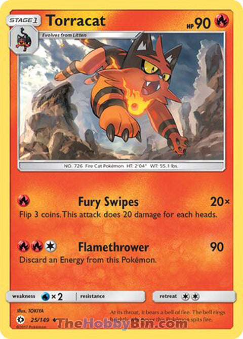 Torracat #25/149 Uncommon - Sun & Moon Base Set Pokemon card