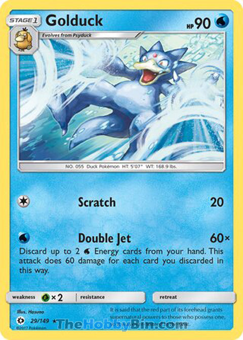 Golduck #29/149 Rare - Sun & Moon Base Set Pokemon card