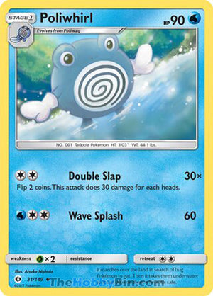 0031 Poliwhirl Uncommon Sun & Moon Base Set